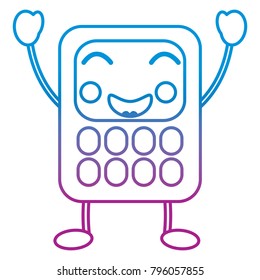 calculator math kawaii character cartoon