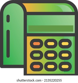 calculator math, line and fill style icon vector illustration design