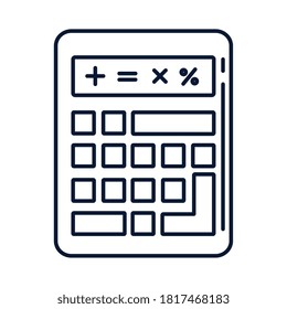 cálculo matemático, diseño de ilustración vectorial de icono de línea
