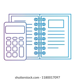 calculator math with note book