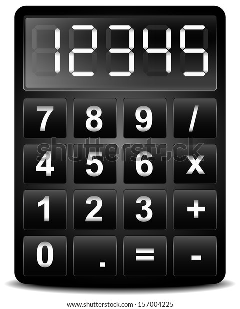 Calculator Math Office Calculation Gadget Calc Stock Vector