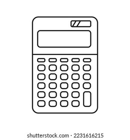 Calculator math outline icon, vector illustration in trendy design style, isolated on white background. The best editable graphic resources for many purposes. Suitable for website, logo, and ui. 