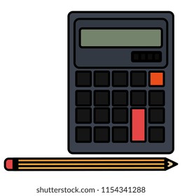 calculator math with pencil