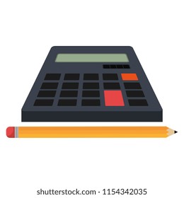 calculator math with pencil