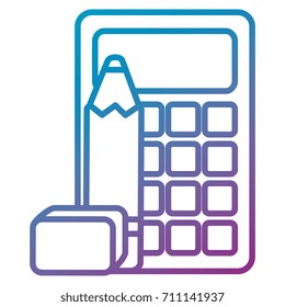 calculator math with pencil and eraser