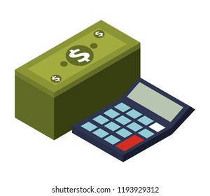 calculator math with stack bill dollar