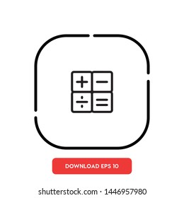 Calculator, math symbol vector icon