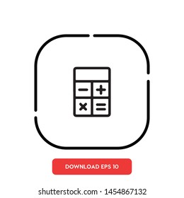 Calculator, math symbol vector icon