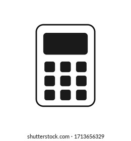 Calculator math vector icon outline isolated on white background. 