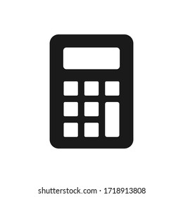 Calculator math vector icon outline isolated on white background. 