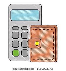 calculator math with wallet