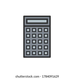 Calculator mathematic office icon. Color vector icon.