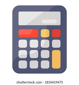 Calculadora, equipo de cálculo matemático en estilo plano moderno 