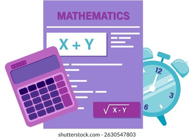 Calculator and mathematical graph, study and go back to school
