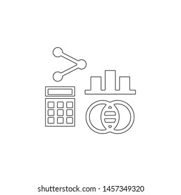 calculator, mathematical icon. Element of genetics and bioenginnering for mobile concept and web apps icon. Outline, thin line icon for website design and development, app
