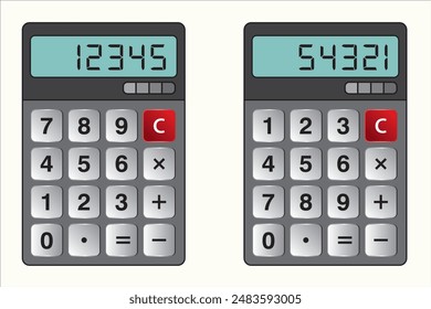 Calculator for mathematics. Scientific Calculator, Calculators for finance, business, science, math and education. School education supplies for calculation, financial and counting addition elements.