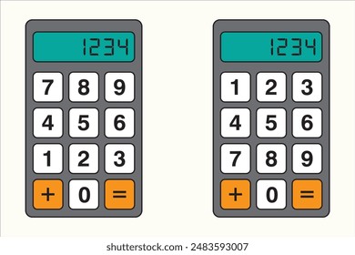 Calculator for mathematics. Scientific Calculator, Calculators for finance, business, science, math and education. School education supplies for calculation, financial and counting addition elements.