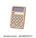 Calculator, maths and accounting tool icon. Electronic calculating device with keypad for financial calculation, budgeting, business, school. Flat vector illustration isolated on white background
