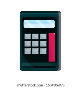 calculator maths supply study school education vector illustration isolated icon