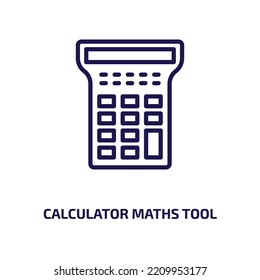 icono de la herramienta matemáticas de calculadora de la colección de negocios. Herramienta de matemáticas de cálculo lineal delgada, educación, icono de contorno matemático aislado en fondo blanco. Signo de herramienta de cálculo de vectores de línea, símbolo para 