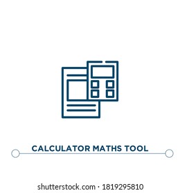 calculator maths tool outline vector icon. simple element illustration. calculator maths tool outline icon from editable business concept. can be used for web and mobile
