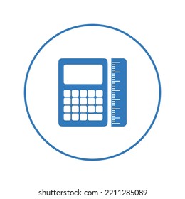 Calculator measure statistics icon | Circle version icon |