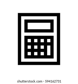 Calculator mini line, icon, background and graphic. The icon is black and white, linear  flat, vector, pixel perfect, minimal, suitable for web and print. 