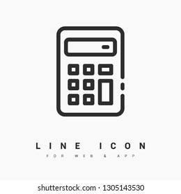 Calculator minimal icon. Arithmetic line vector icon for websites and mobile minimalistic flat design.