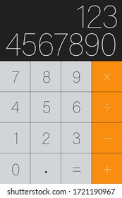 calculator modern digital screen mobile black vector illustration