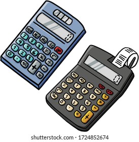 Diseños de colección de tipos modernos y antiguos de la calculadora