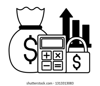 calculator money bag stock market