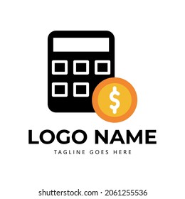 calculator money business logo template illustration vector graphic