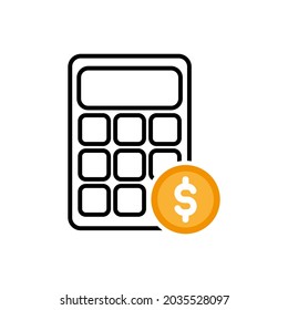calculator with money icon vector