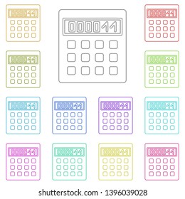 Calculator multi color icon. Simple thin line, outline vector of web icons for UI and UX, website or mobile application