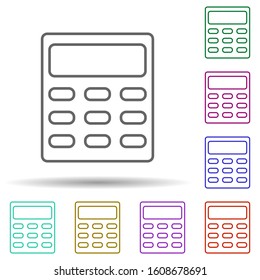 Calculator multi color icon. Simple thin line, outline vector of web icons for ui and ux, website or mobile application