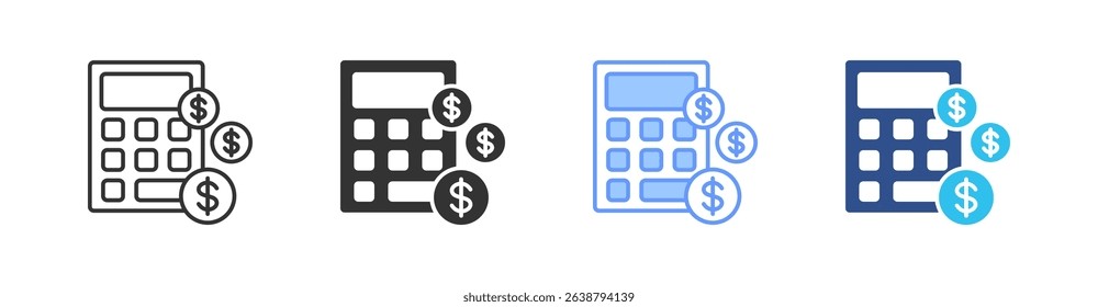 Calculator Multi Style Icon Set Vector