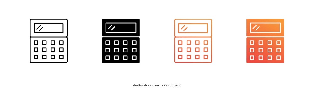 Calculator Multiple Style Icon Set Collection