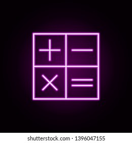 calculator neon icon. Elements of e-commerce set. Simple icon for websites, web design, mobile app, info graphics