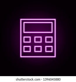 calculator neon icon. Elements of finance set. Simple icon for websites, web design, mobile app, info graphics