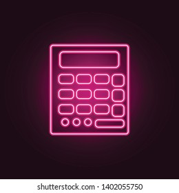 calculator neon icon. Elements of Measure set. Simple icon for websites, web design, mobile app, info graphics