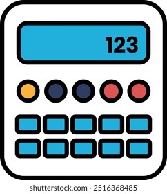 Una calculadora con los números 123