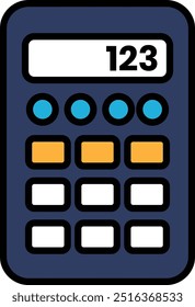 Una calculadora con los números 123