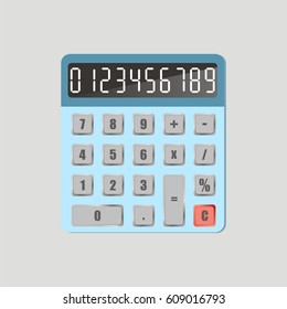 Calculator with numbers. Vector illustration.