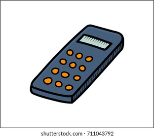 Calculator object. Vector doodle illustration in eps10
