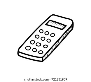 Calculator object. Vector doodle illustration in eps10