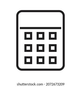Calculator Office Icon vector Line on white background image for web, presentation, logo, Icon Symbol. 