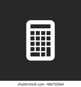 Calculator office sign simple icon on background