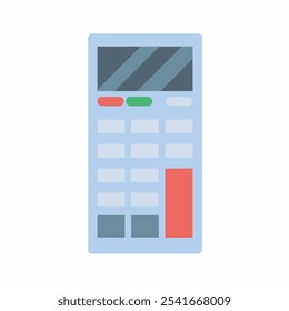 Calculadora de suministros de oficina aislado icono. Ilustración vectorial plana.