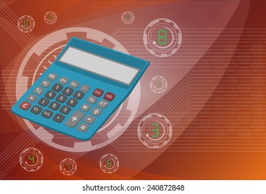 Calculator on background technologies, vector eps10 illustration.