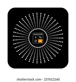 calculator on a black background, vector
